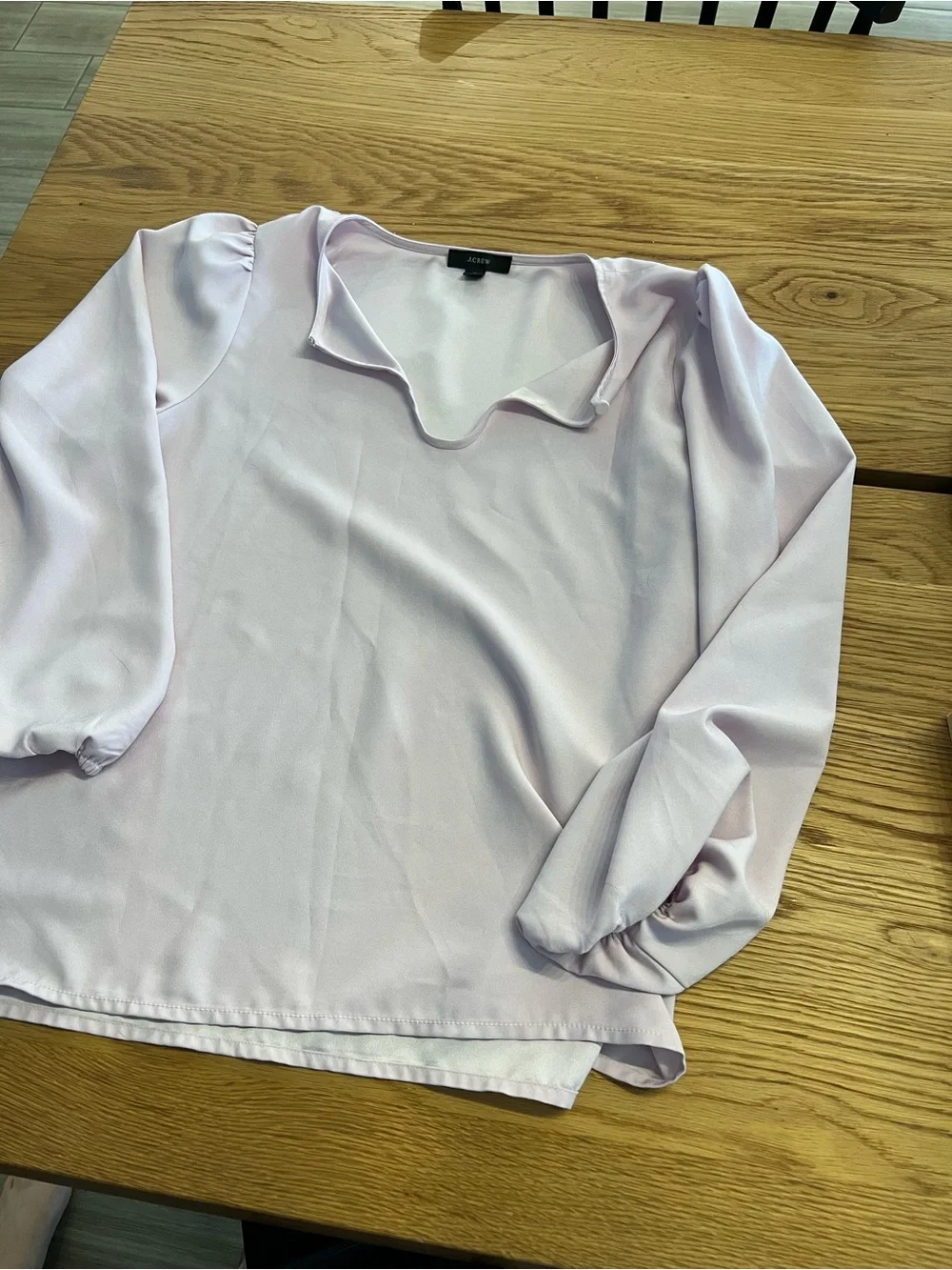 J. Crew Pale Lavender Bubble Long Sleeve Blouse